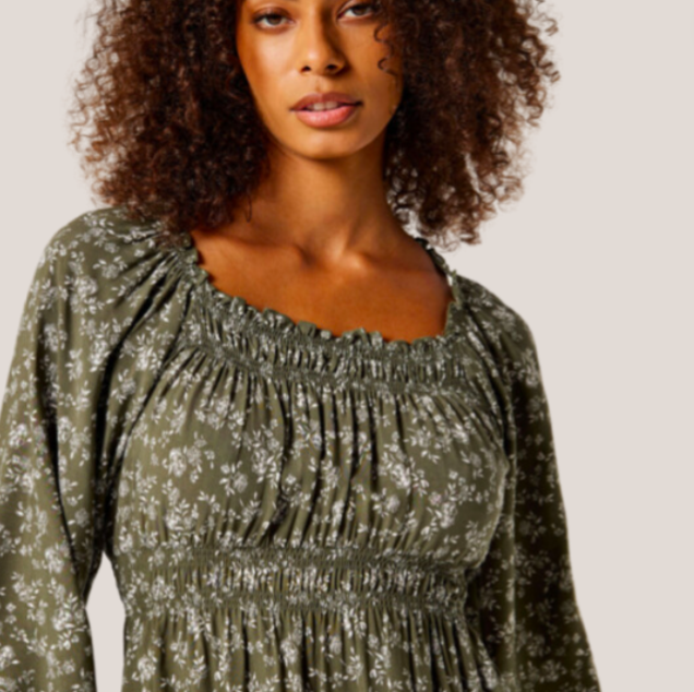AP - Sage floral milkmaid dress AP - Sage floral milkmaid dress