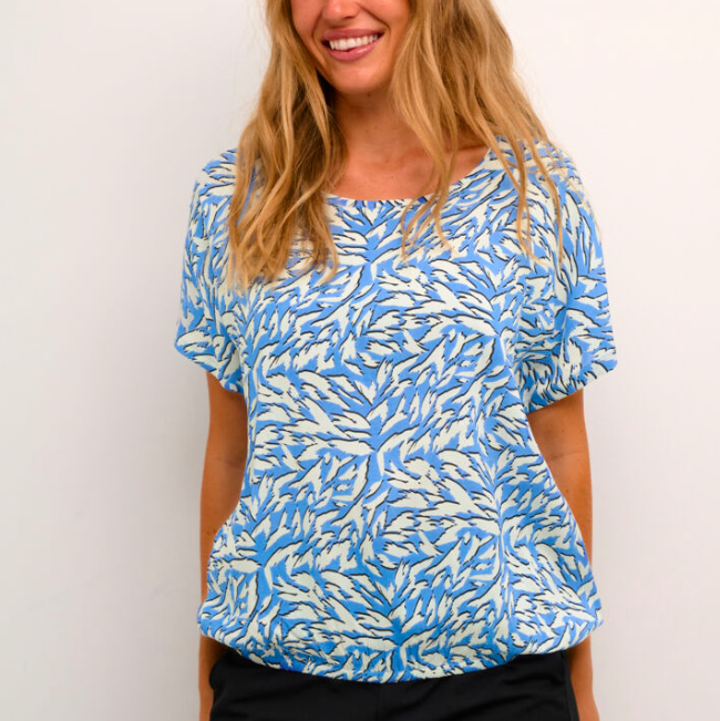 KA - Jetta top in blue graphic