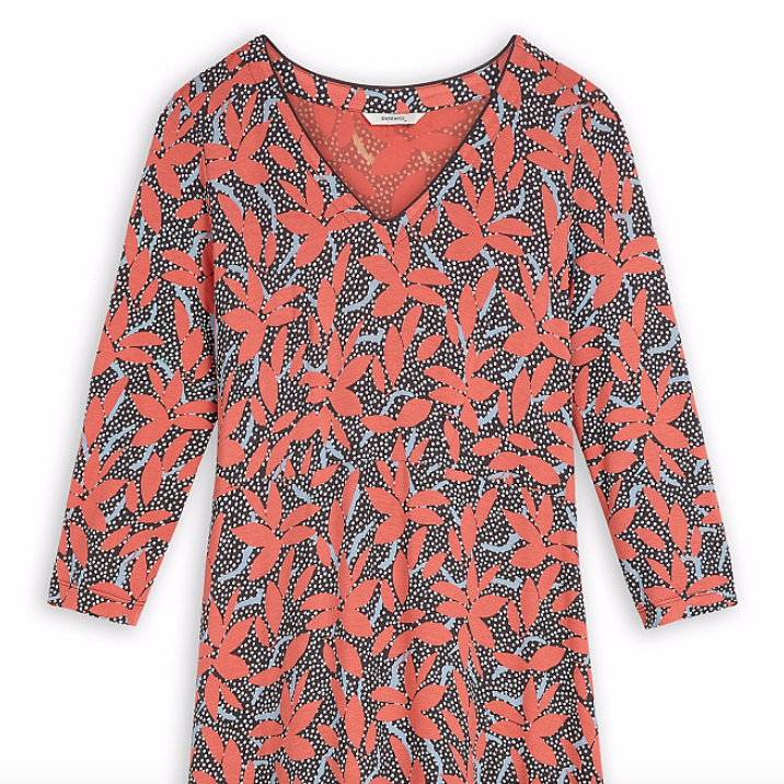 SW - hot coral print dress