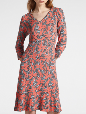 SW - hot coral print dress