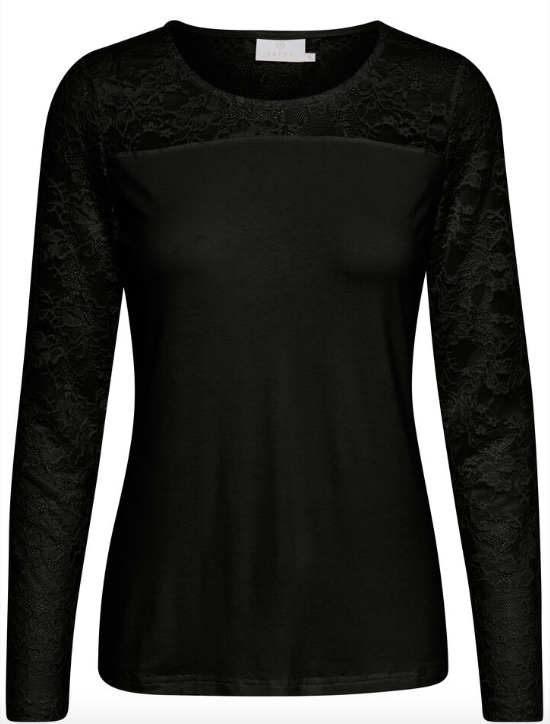 KA - Lacy round neck blouse