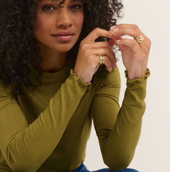 KA - Drew green ribbed tee